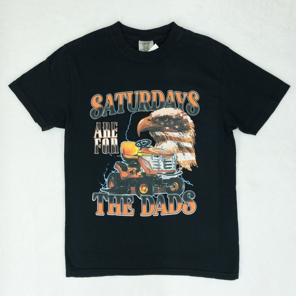 Barstool Sports Graphic T-Shirt Mens Small Black Saturdays Are For Dads‎ Eagle